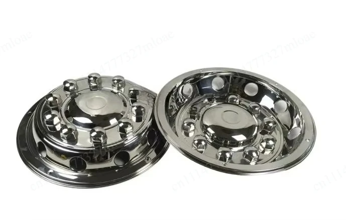 Suitable for buses and trucks, car modification accessories, new 22.5-inch 10-hole hubcaps, luxury fully covered stainless steel