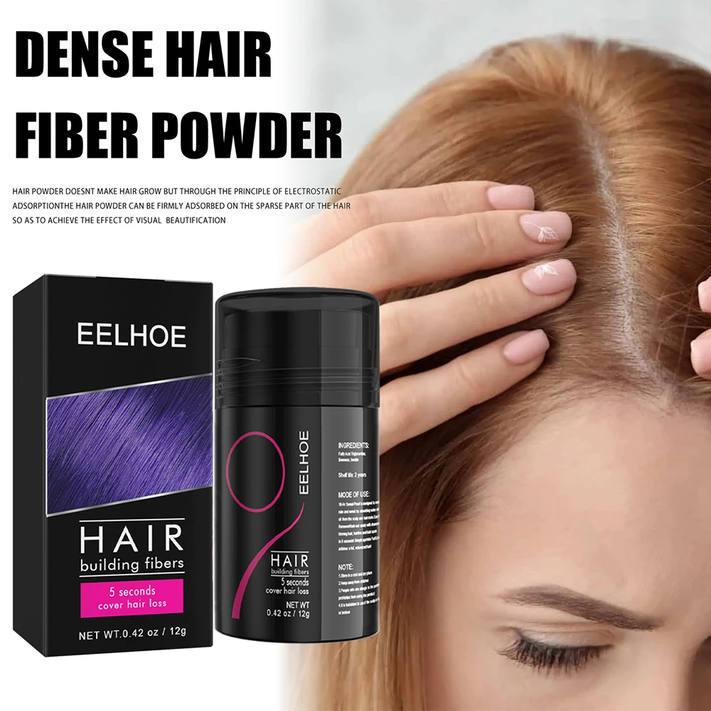 12g Hair Building Fiber Powder Thicker Hair Dense Cover Hair Loss Refill Thickening Fiber Hair Powders Instant Regrowth Tools
