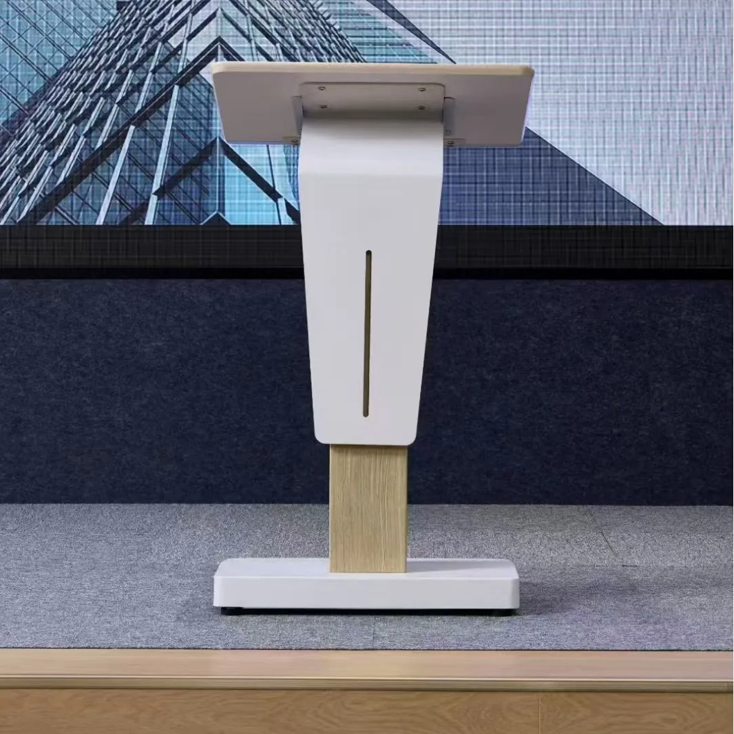 Lifting school podium with wheels to move teachers' speeches, podium table dedicated