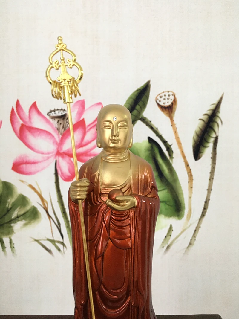 treasure king bodhisattva earth treasure statue resin imitation copper earth treasure Buddha Jiuhuashan earth treasure