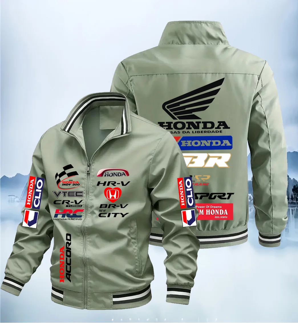 

2025Na Honda Motorcycle Jackets for Men And Women Bondi Printed Hooded Baseball Sportswear Simple Fashionable New Arrivals