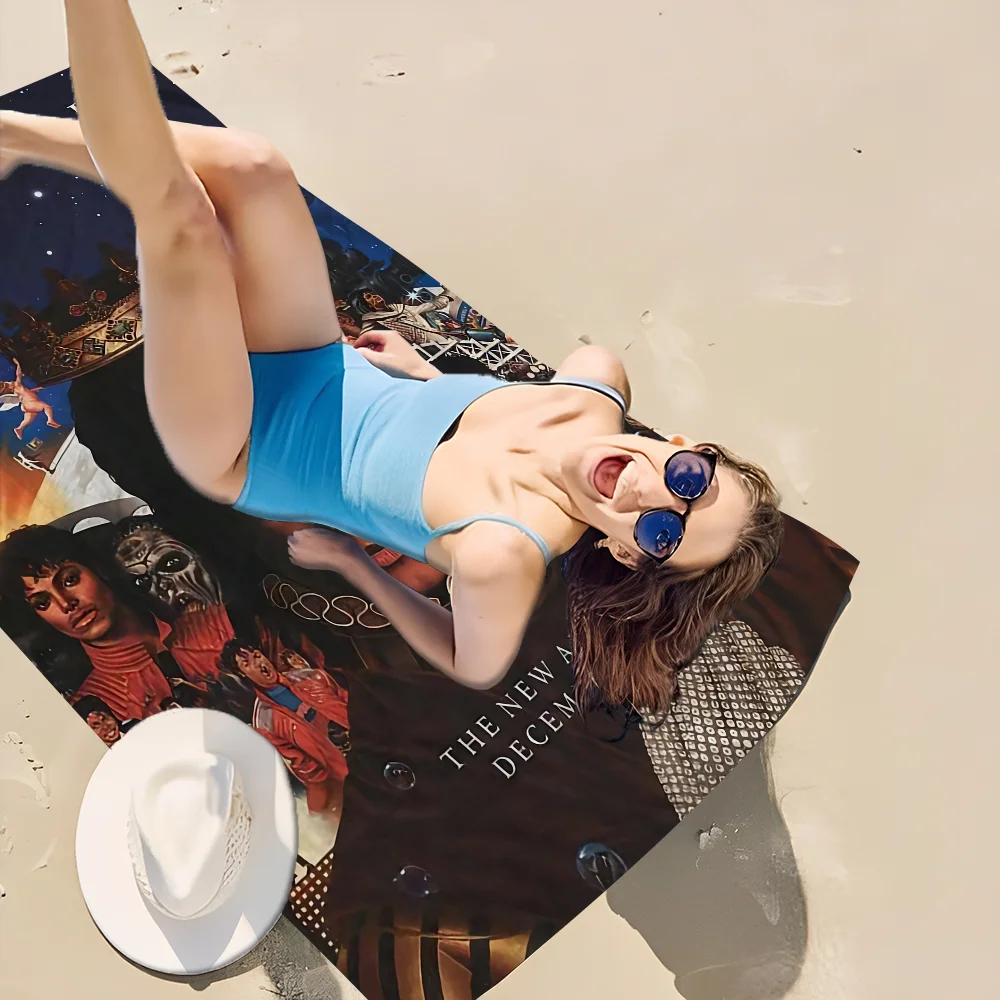Michael Jackson Beach Towel Cartoon Cute Summer Kids Large Bath Pool Beach Towel Microfiber Absorbent for Swimming Travel