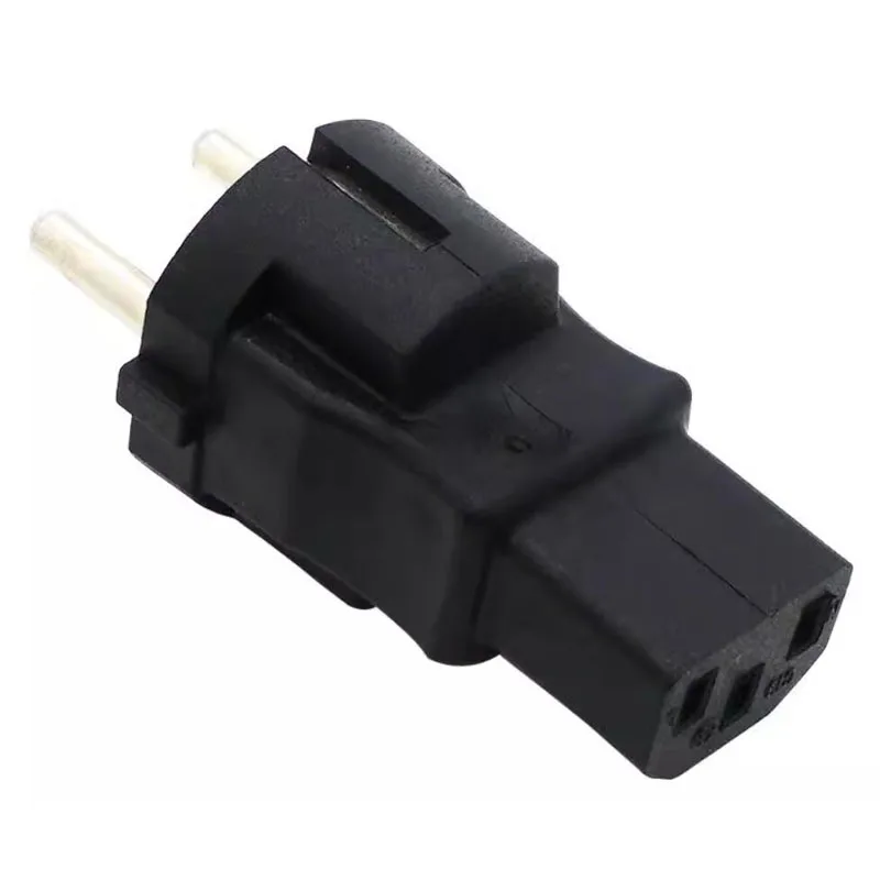 Negro UE A IEC320 C13 enchufe adaptador de corriente Europa Alemania 4,8 MM macho a C13 hembra PDU UPS convertidor de enchufe de alimentación
