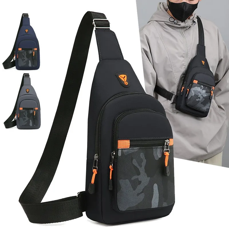 

Boys Fashion Trend Chest Bag Versatile New Waterproof Lightweight Multi-layer Multi-color Simple Cross Body Bag Waist Bag