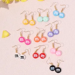 Rainbow Bead MM Creative Earring For Women Resin Candy Drop Earrings Children Handmade Jewelry DIY Gifts Dropshipping
