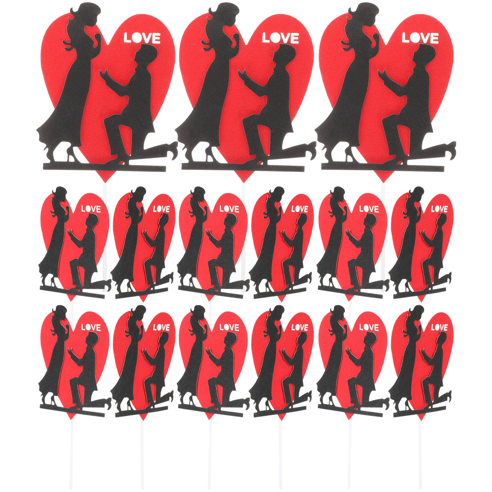 

22pcs Couple Inserting Card Love Multi-Function Wedding Topper Paper Cake Decor Desktop Compact Photo for Baby