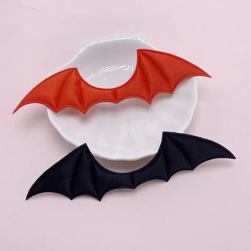 10pcs Halloween Devil Bat Wings Kawaii Wings Padded Applique Barrette Headwear Accessories Fabric Costume Ornaments Handmade DIY