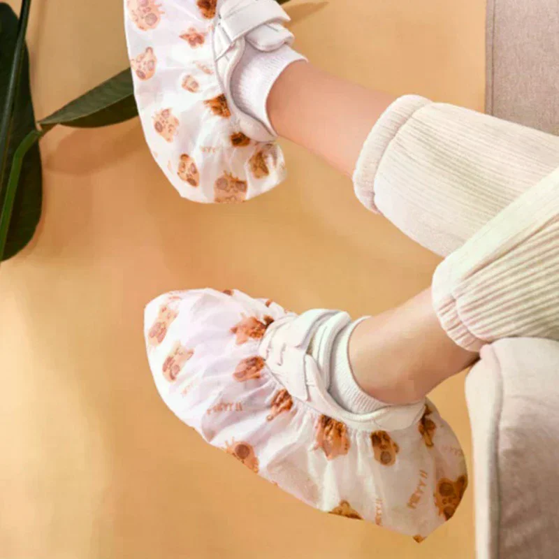 Cartoon Printed Non-Woven Thickened Shoe Covers Disposable Indoor Dustproof Anti-Slip Guest No-Remove Shoe Foot Covers