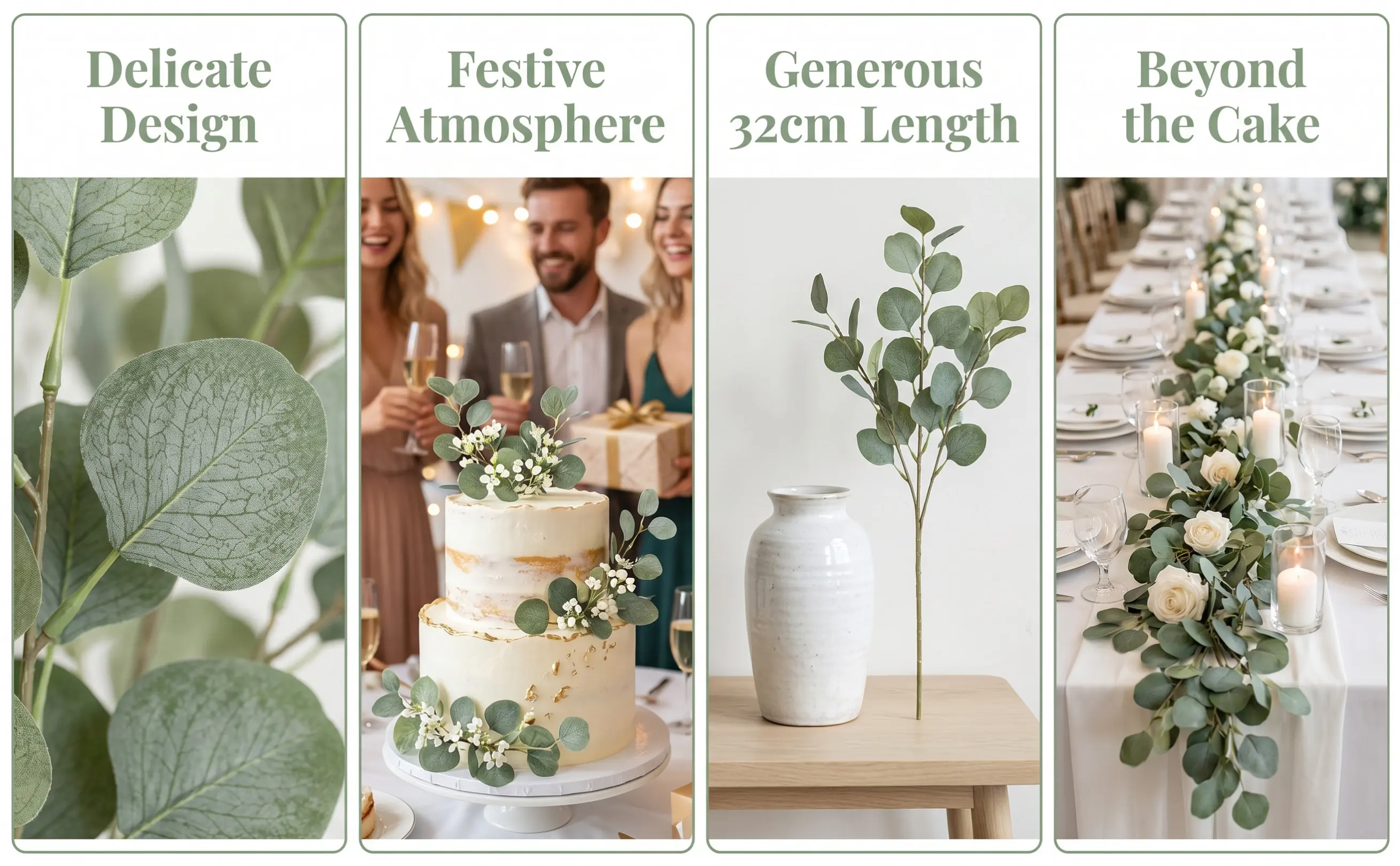 10Pcs Leaf Cake Topper Safe Food Grade Material Eucalyptus Tropical Greenery Cake Decor for Party Baking Dessert Fruit
