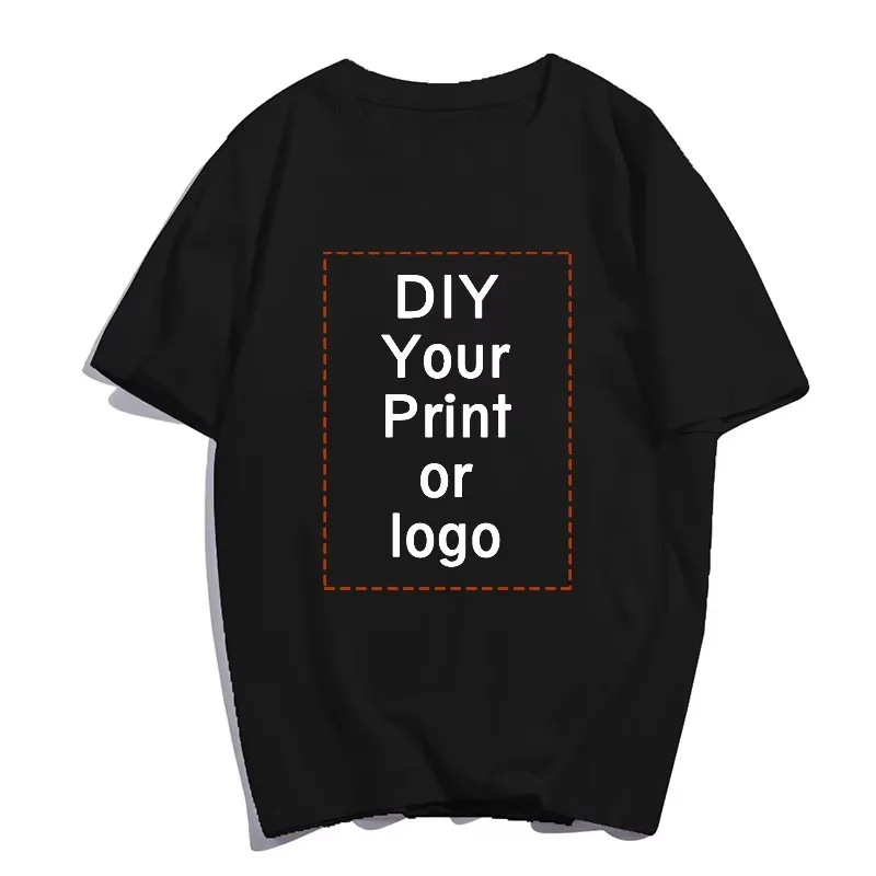 DIY Custom T Shirt HeavyWeight 100% CottonCustomized Diy Print Your Photo Brand Text Tops Hip Hop Oversized Men Women Tee