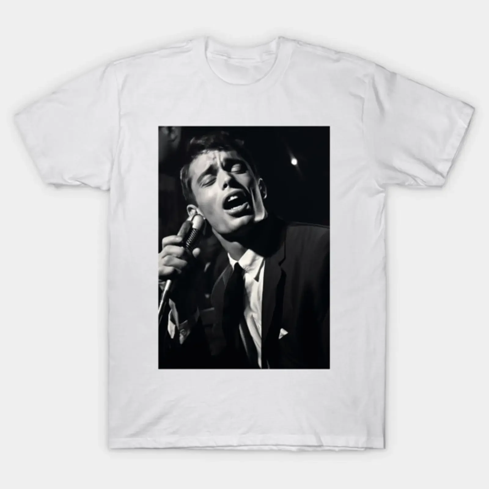 Superbe photo Jacques Brel magnifique portrait rare T Shirt vintage Washed Breathable Versatile Comfortable Casual