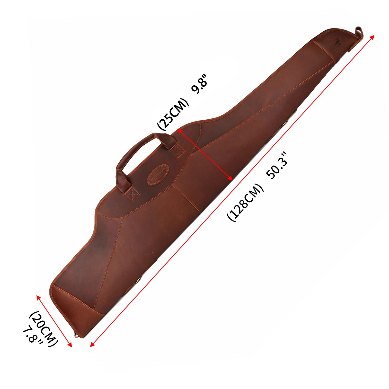 Tourbon Hunting Rifle Case Genuine Leather Gun Bag Slip Scoped Optical Sight Soft Padded Bags 128CM Shooting Gun Accessories