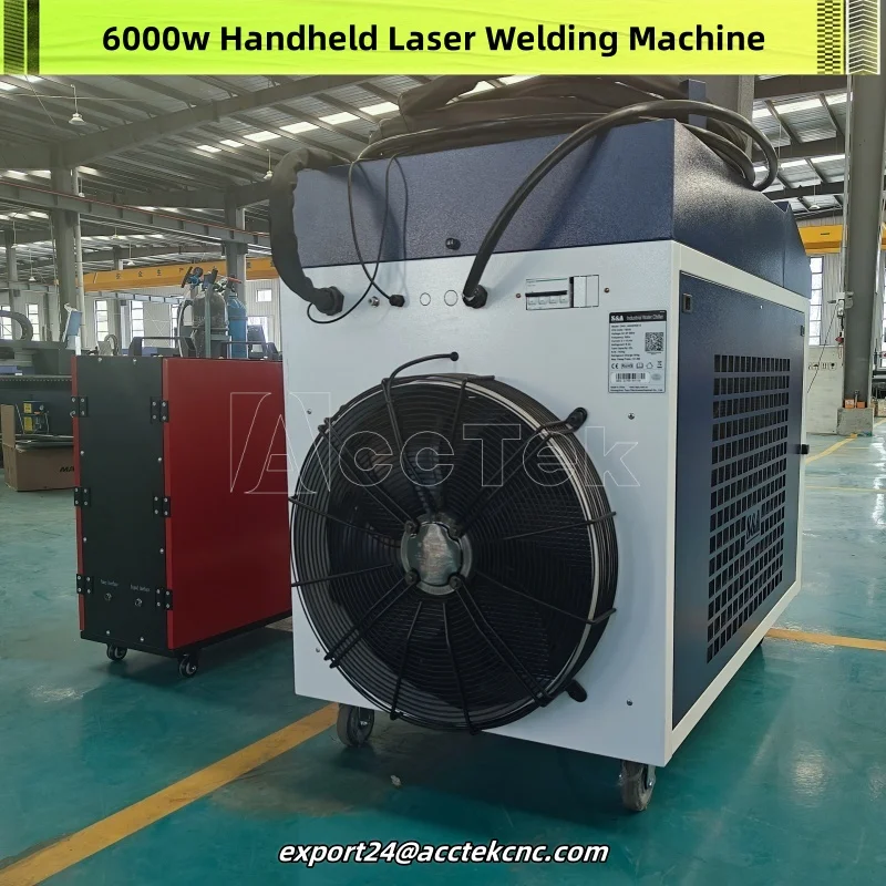 เครื่องเชื่อมเลเซอร์ต่อเนื่อง 6000W เครื่องเชื่อมเลเซอร์ไฟเบอร์ขนาดเล็กชนิดมือถือสําหรับเหล็ก อลูมิเนียม เหล็ก ฯลฯ