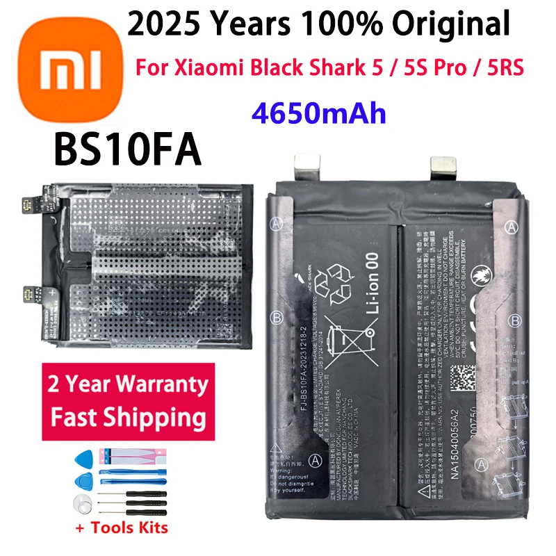 

2025 лет, 4650 мАч, BS10FA, 100% оригинальный аккумулятор для Xiaomi Blackshark Black Shark 5/5S Pro, аккумуляторы для телефонов