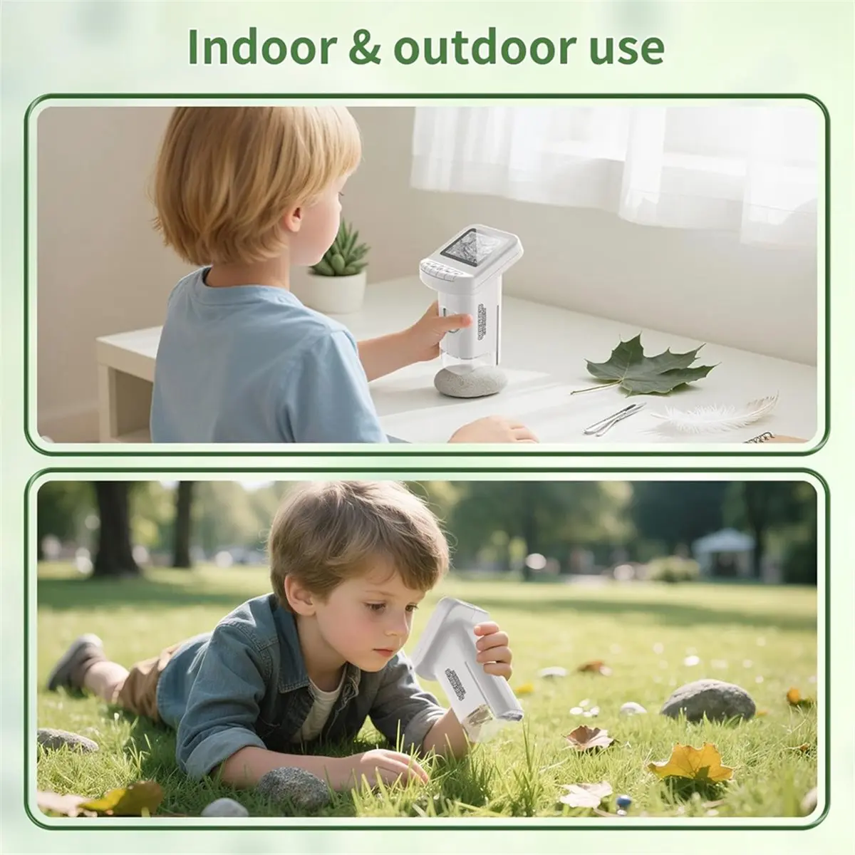 A72U 1200X Handheld Portable Microscope for Kids Digital Scope 2.0