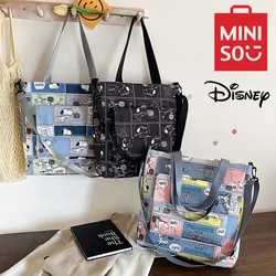 MINISO Disney Fashion Women's Bag Large Capacity Casual Shoulder Crossbody Bag Snoopy Cartoon Print Tote Bag