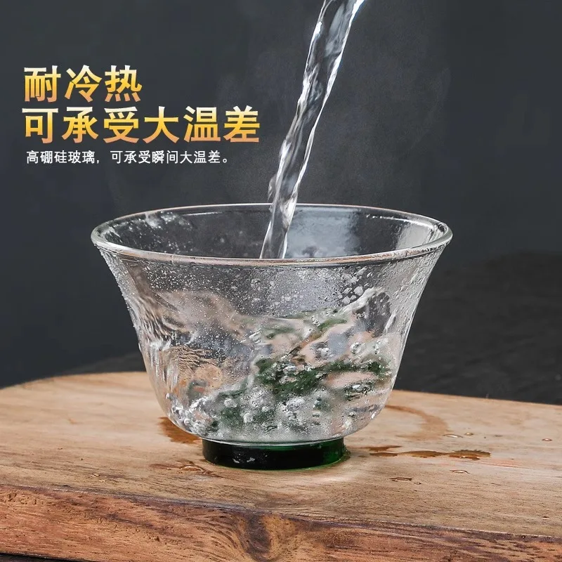 HMLOVE Heat-resistant Glass Gaiwan Transparent Cover Bowl Lid Saucer Big Tea Cup Tureen Travel Teaware Sets Business Gift