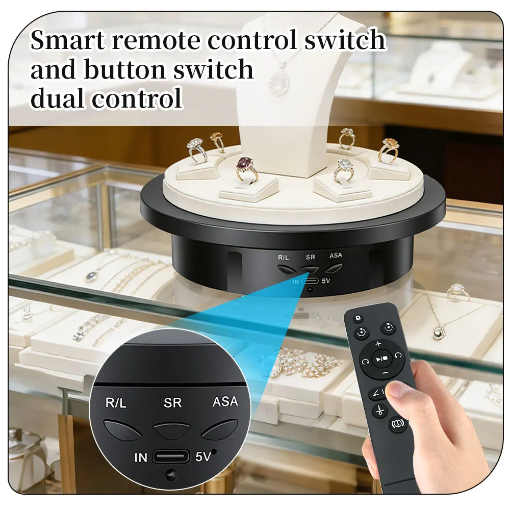 

Новый электрический проигрыватель 3-в-1 с круговым вращением на 360° ° Вращающаяся подставка для фотосъемки, белый визуализатор, вращающийся стол для демонстрации товаров, ювелирных изделий