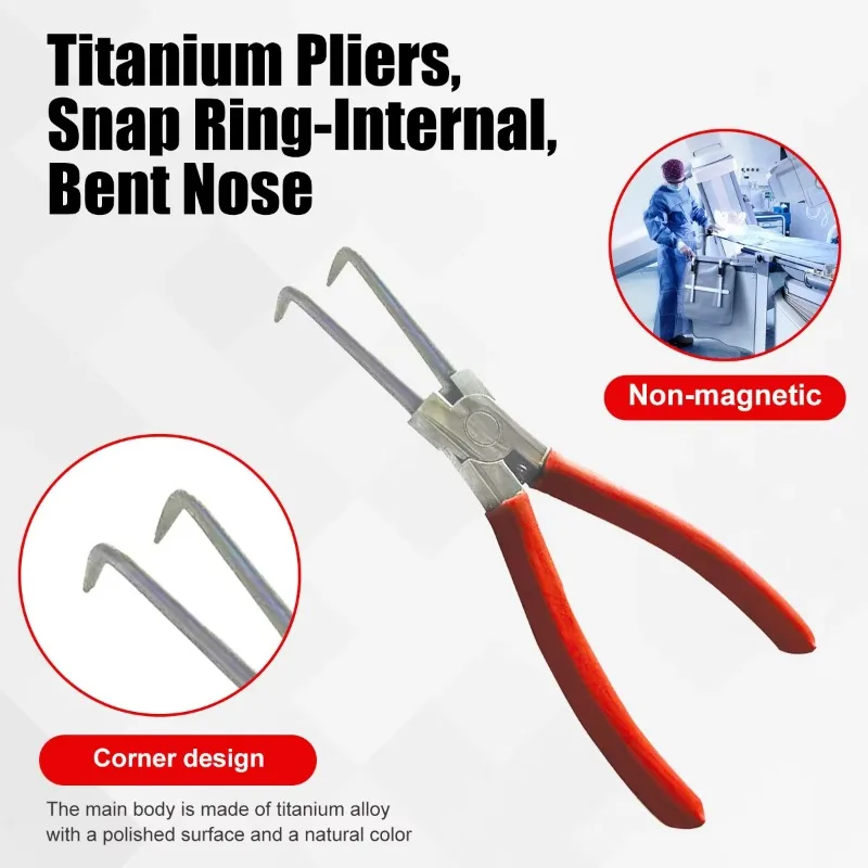 T1054 Titanium Pliers Snap Ring-Internal, Bent Nose High-precision Titanium Alloy Corrosion-resistant Manufacturer