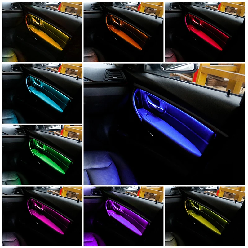 9 Color LED Ambient Lights For BMW F30 F31 3 Series 2012-2018 Car Interior Door Panel Decorative Trims Lamp Atmosphere Light