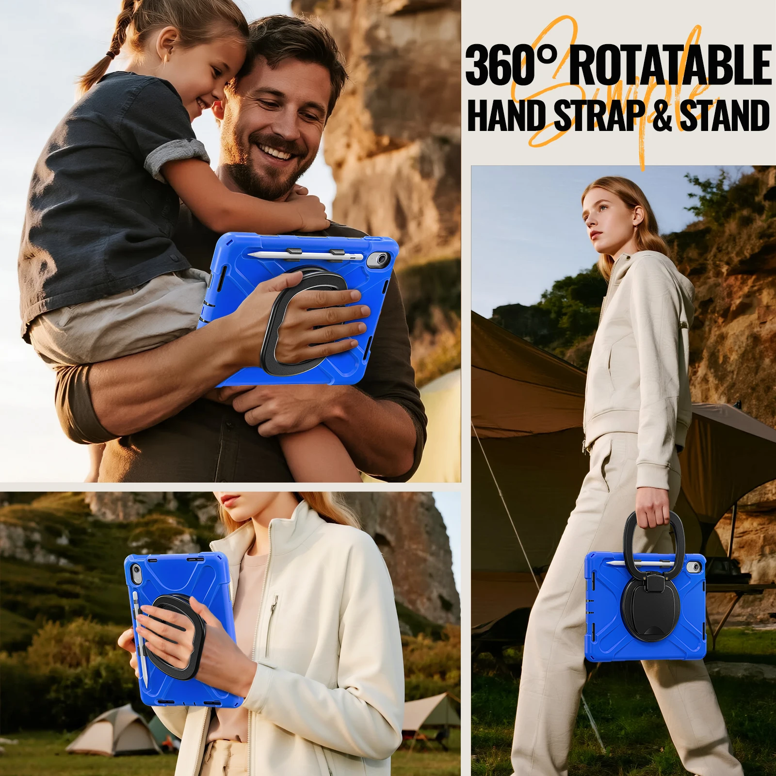 

With Pen Slot Case Universal For iPad A16 2025 11th 10.9 2022 10th Gen. A3354 A3355 A3356 A2757 A2777 A2696 Rotating Stand Cover