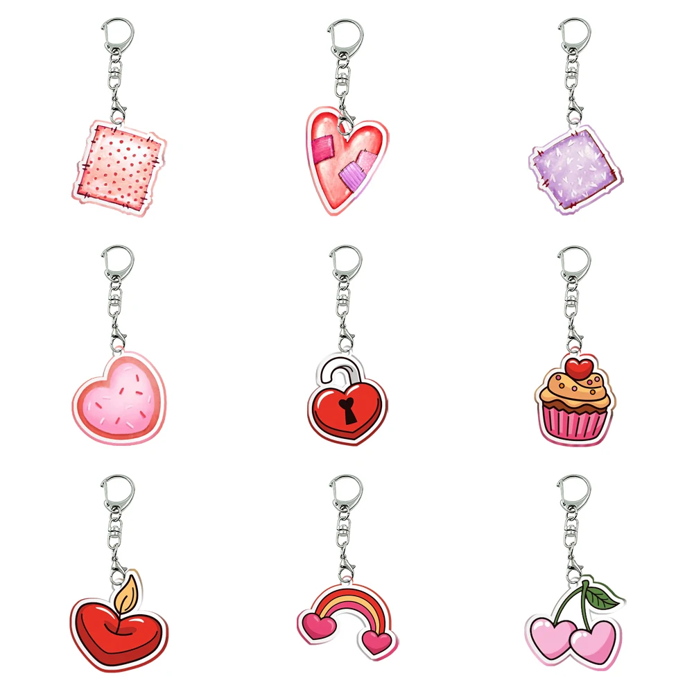 New Women Men Acrylic Sweet Cute Keychain Transparent Acrylic Trinket For Friends Pendants