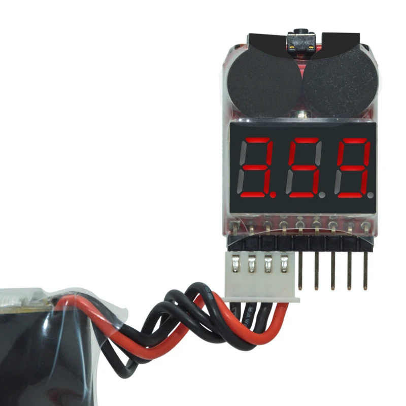 30PCS Low Voltage Tester Volt Meter Monitor Lipo Checker Buzzer Alarm 1-8S Range For RC Lipo Battery Remote Control Toys 9g Weig