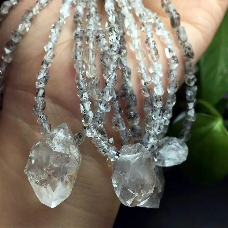 Natural Herkimer Diamond Necklace Reiki Healing Energy Gemstones High Quality Jewelry For Man Women Gift