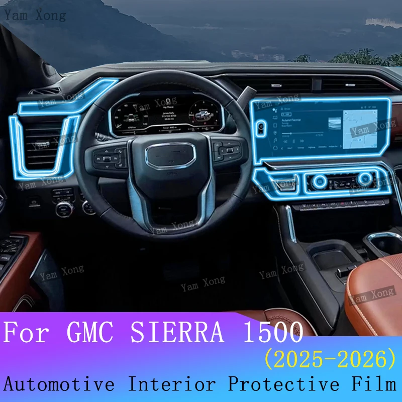 

For GMC SIERRA 2026 2025 Car Panel Film Dashboard Protective Sticker Interior Navigation Console Anti-Scratch Film Accessories