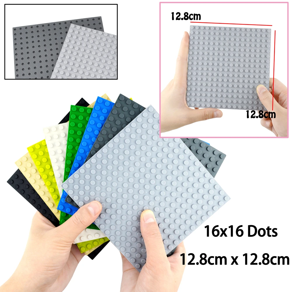 

2PCS Baseplates Bricks 16X16 Dots DIY Building Blocks 16*16 Dots Educational Assemblage Construction Base Plates Toys for Kids