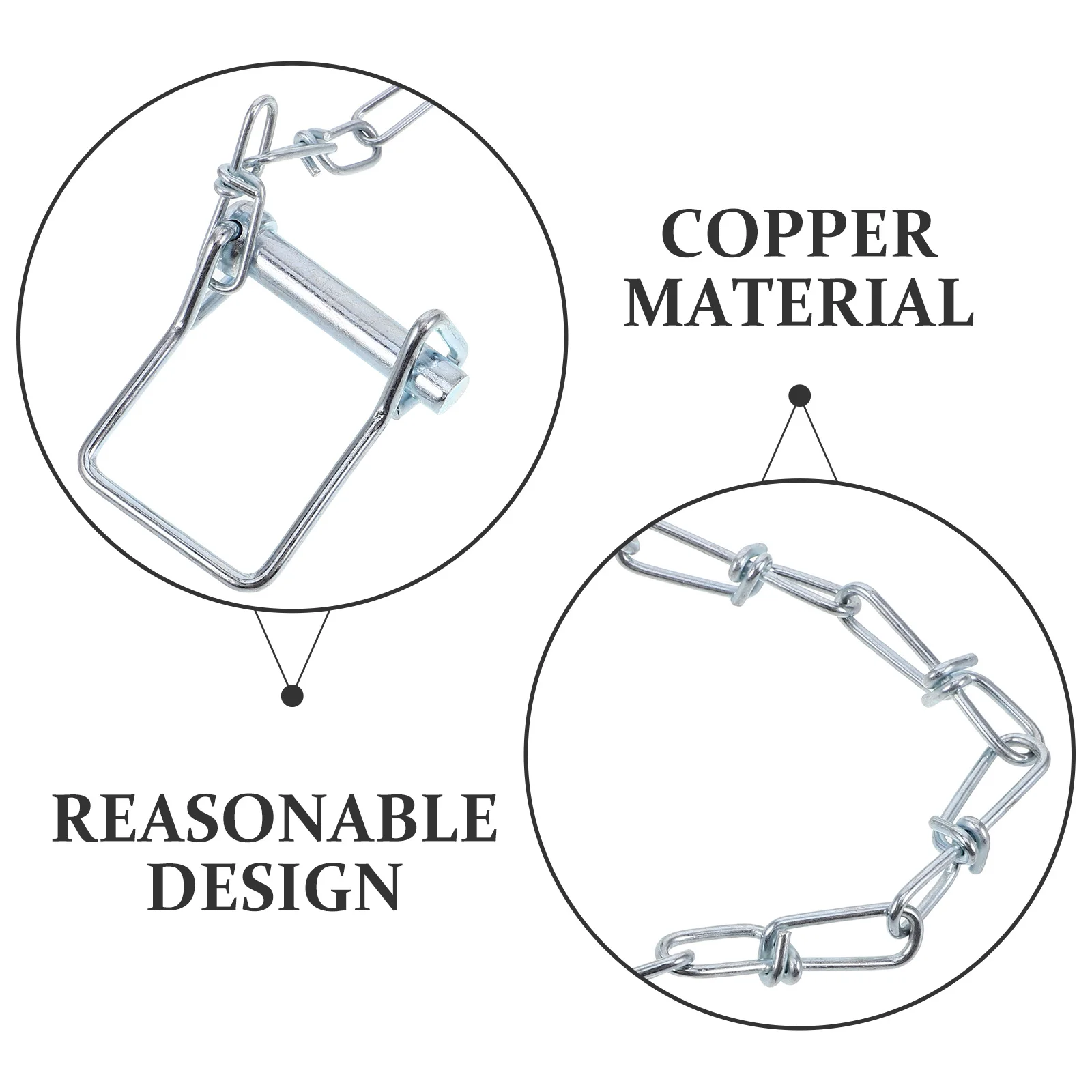 دبوس مقرنة المقطورة المجلفن مع سلسلة دبوس أمان من الفولاذ عالي التحمل لقفل مقرنة تركيب وصلة السحب الآمنة #3