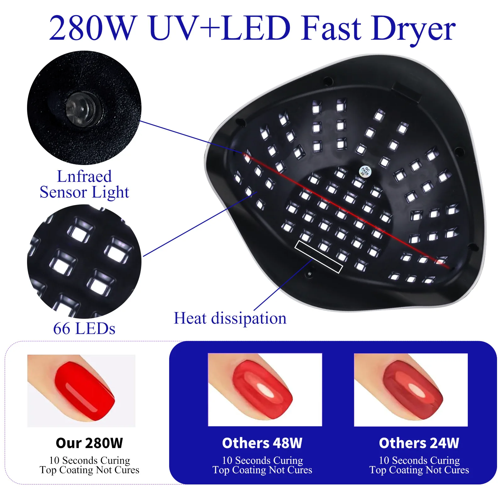 Hot 280W High Power Nail Art Light X11 UV UV Nail Baking Light Nail Art Shop Smart Induction Light Therapy Light Batch Wholesale