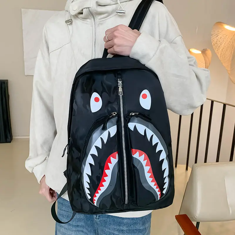 Multi-colors Student School Backpacks for Women Men Punk Animal Shark Shoulder Bags Waterproof Multifinonal Travel Backpack