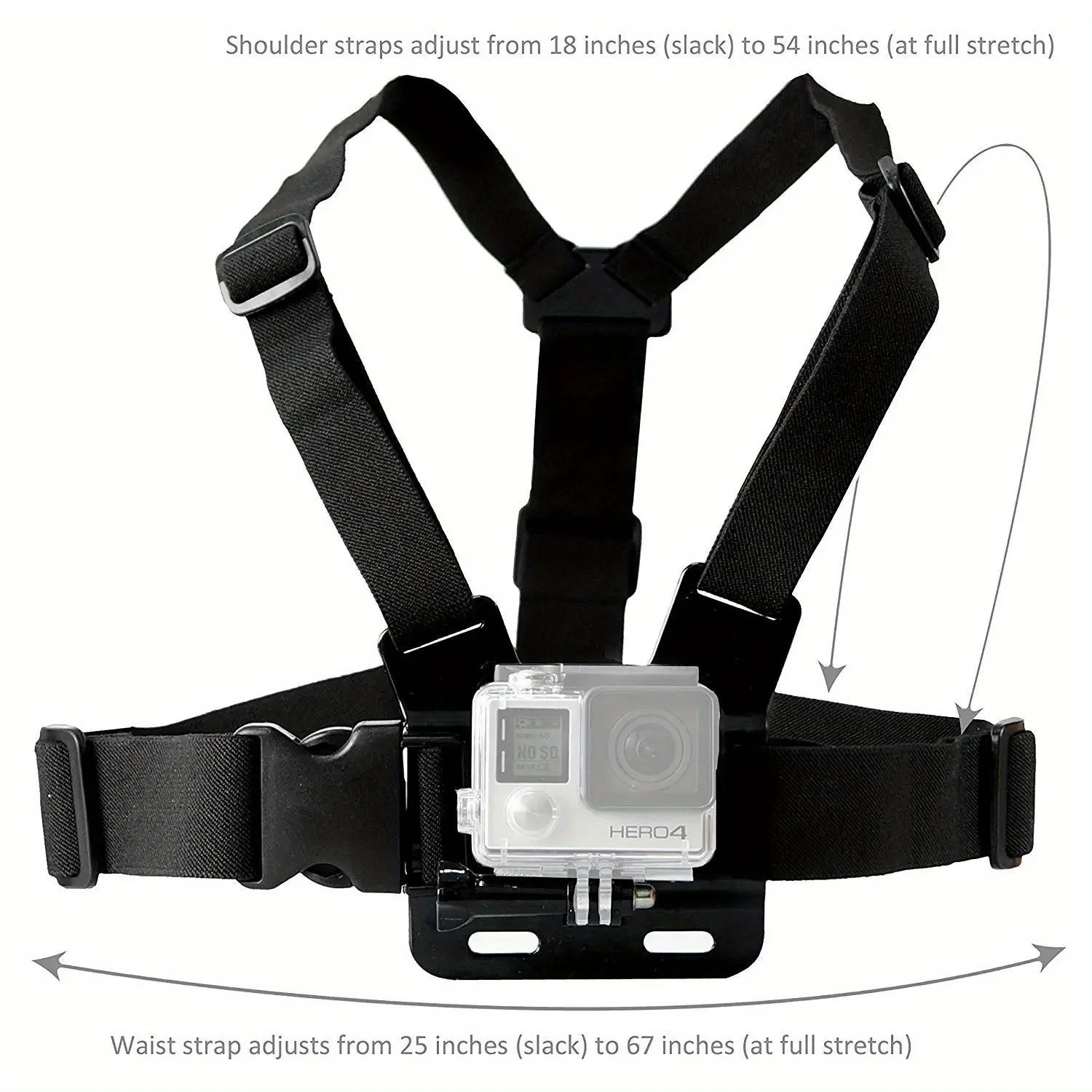 Chest Head Strap Belt For GoPro Hero 12 11 10 9 8 Action Camera Xiaomi Yi 4K Sjcam Sj4000 Insta360 Accessories With J-hook Mount