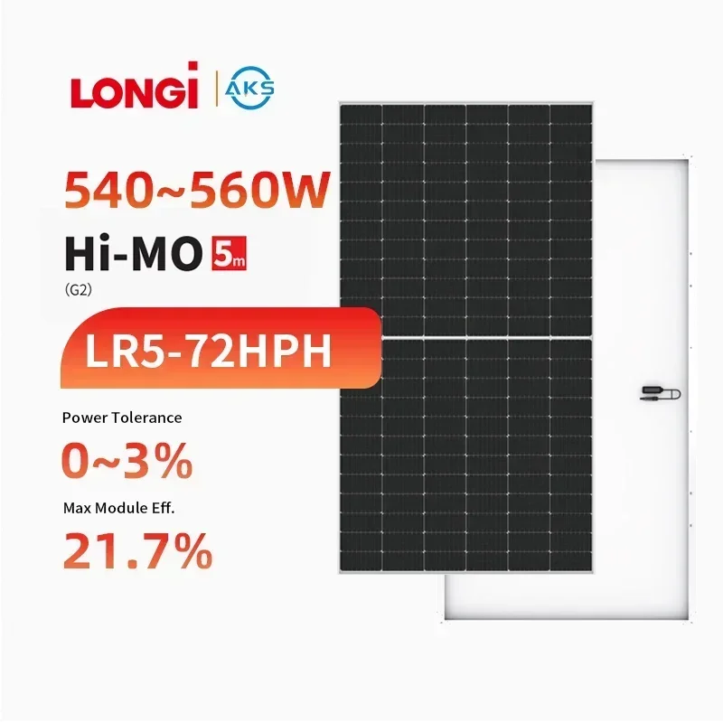 AKS Lon-gi Himo 5m G2 LR5-72HPH M10 182mm 540w 545w 550w 555w 560w Solar Power Panels Longi Complete Set For Home