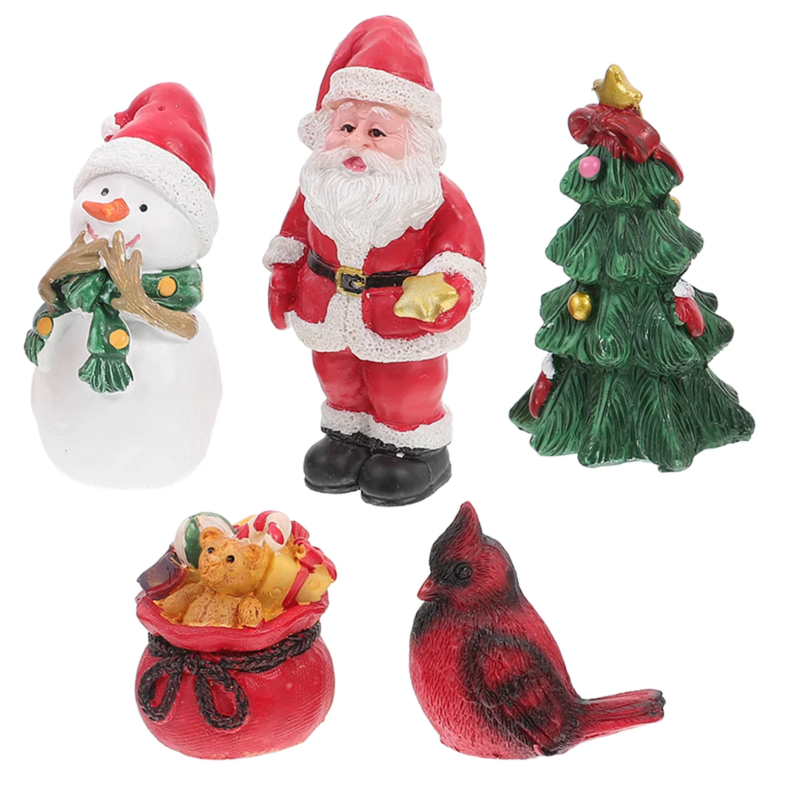 

1 Set Miniature Christmas Resin Santa Claus Decoration Cute Xmas Ornament For Bedroom Living Room Party Festive Decor Supplies