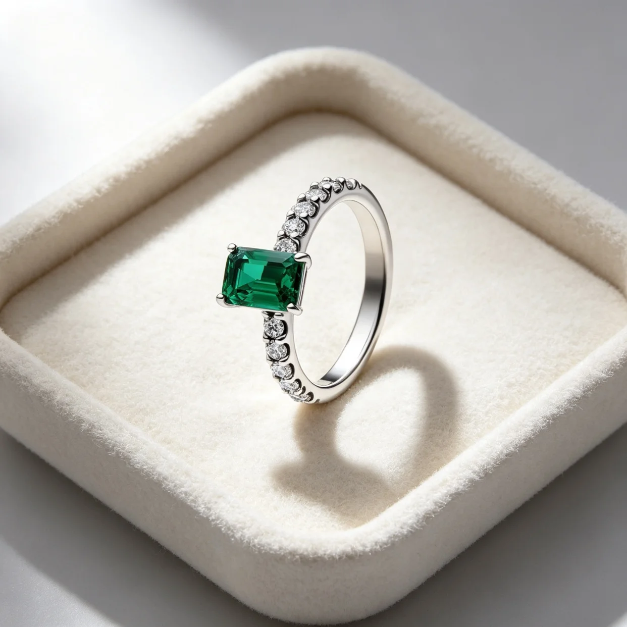Pink Flower Ring Square Shaped Green Stone Ring S925 Sterling Silver Suitable For Women's Jewelry Wedding Gifts