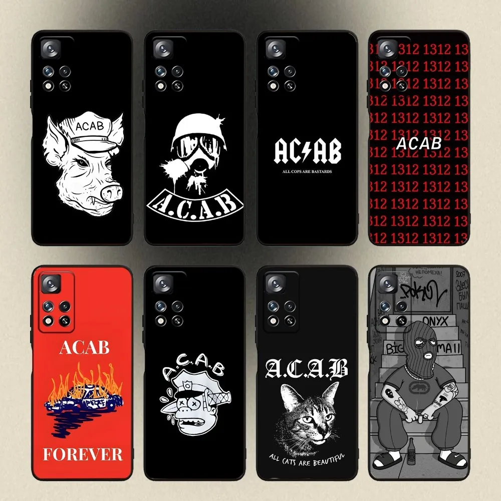 

All Cops Are Bastards ACAB 1312 Phone Case For Samsung Galaxy A20,A21s,A22,A31,A32,A52,A53,A72,73,A80,A91 Soft Black Cover