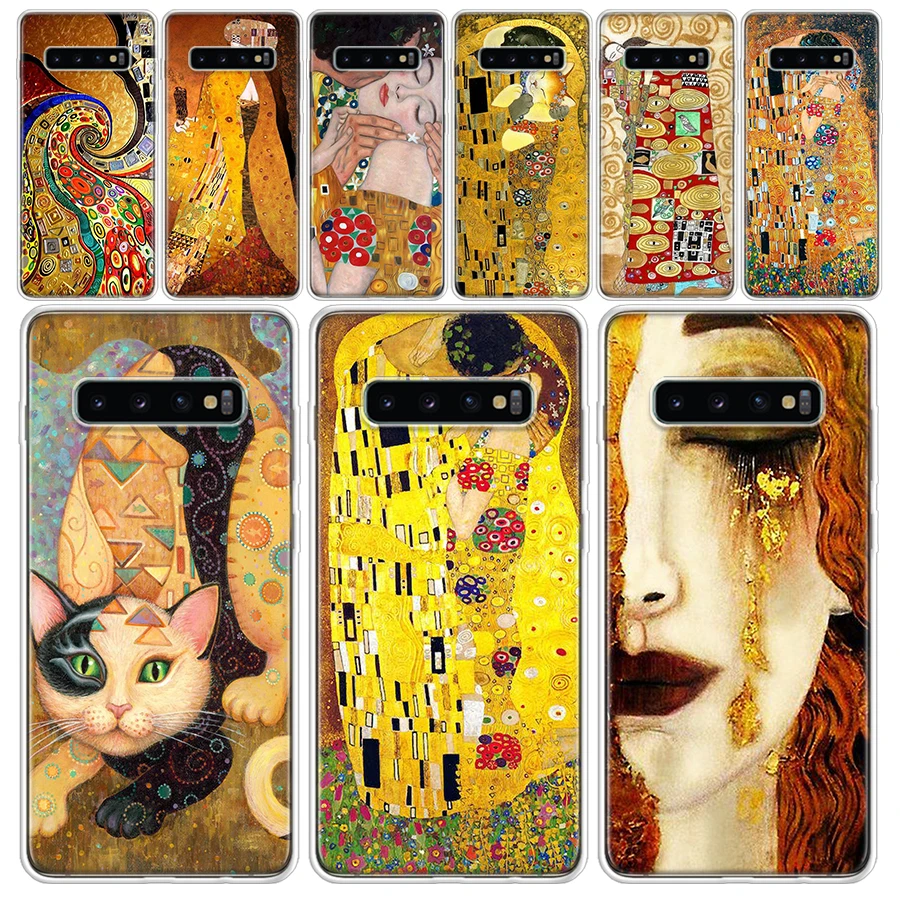 Kiss by Gustav Klimt Desig Soft Phone Case for Samsung Galaxy S24 S23 S22 S21 Ultra S20 FE S10 Plus S10E S9 S8 + Fundas Cover