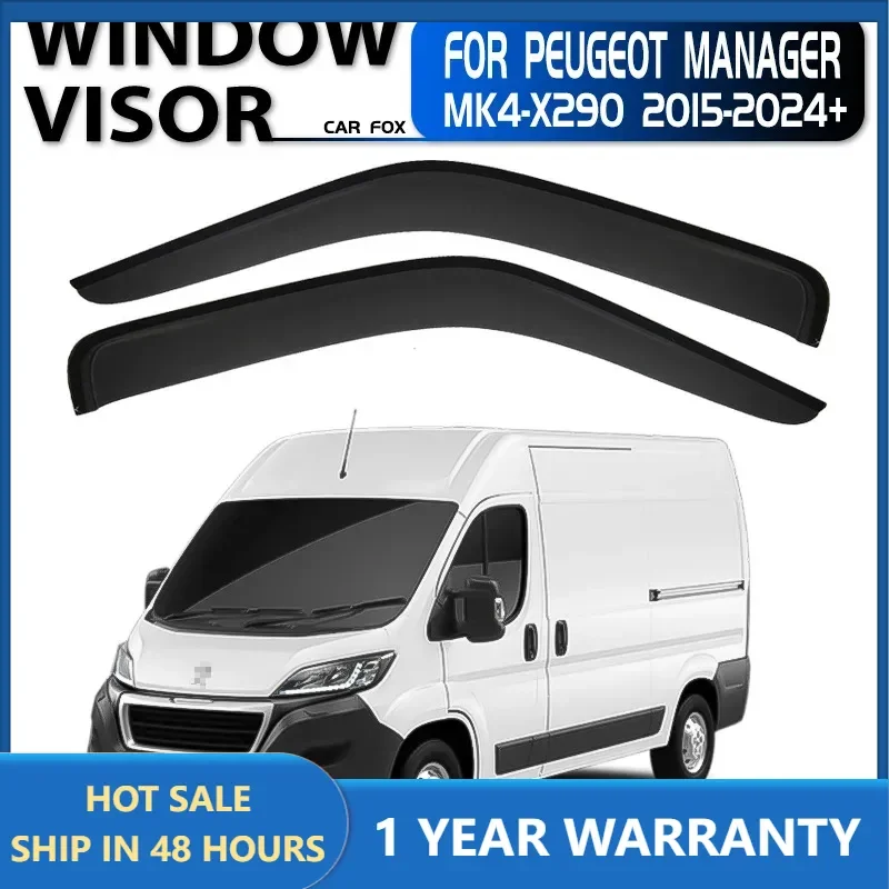 Viseras de ventana de coche para Peugeot Manager 2007-2025, toldos de ventana, refugios, deflectores de lluvia y sol, accesorios para automóviles, 2 uds.