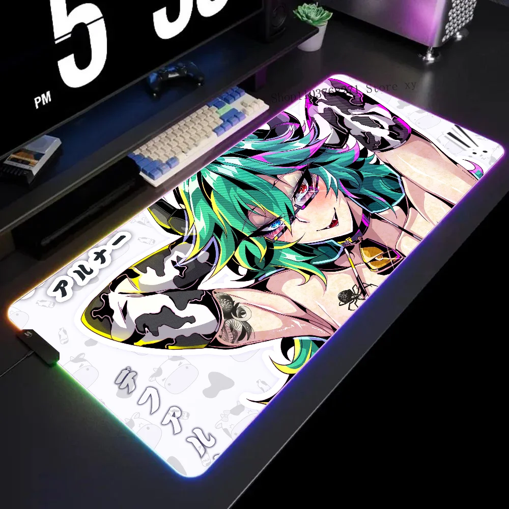 Cow Bikini Aruna Mousepad XXL RGB Gaming Mouse Pads HD Black Gamer Accessories Large LED