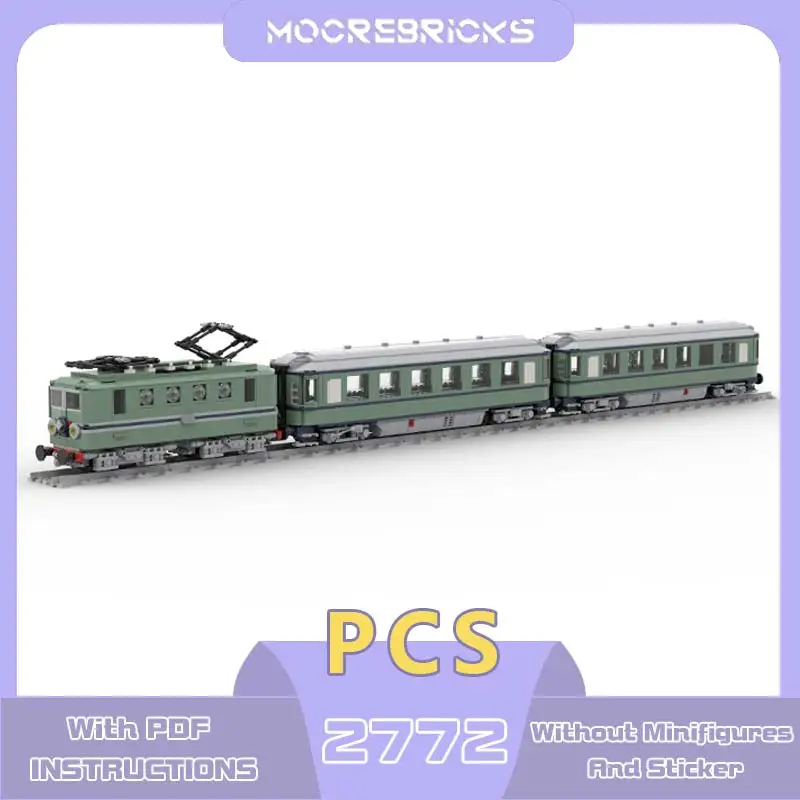 MOC Building Blocks Railway Locomotive Building Blocks High-speed City Passenger Train Model DIY Assembly Technology Bricks Toy