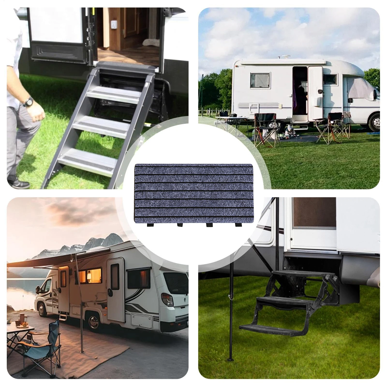 Rv Protective Steps Carpet Non-Slip Caravan Step Covers RV Step Stair Carpet Motorhome Accessories for Outdoor Travel Camping