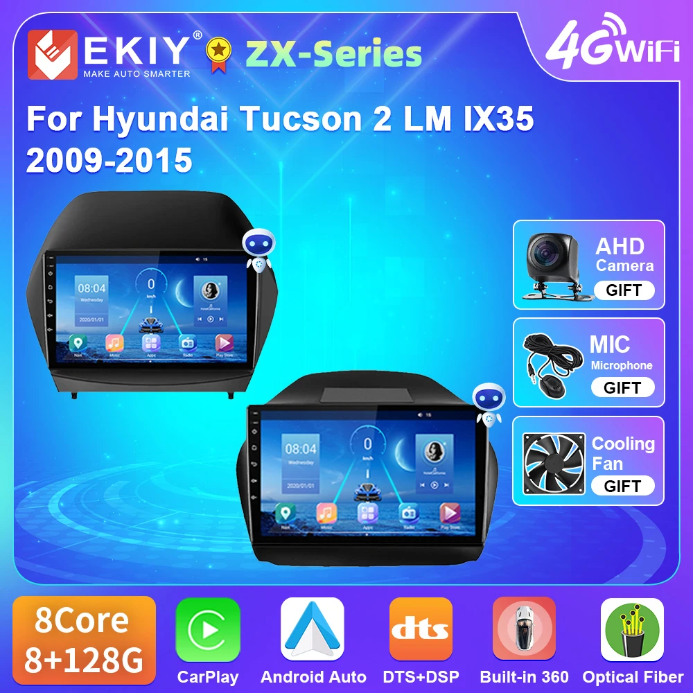 

EKIY T5 Android 10 For Hyundai Tucson 2 LM IX35 2009-2015 Car Radio 4G WIFI Video Player DSP Carplay GPS Navigation No DVD