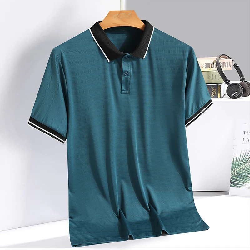 Fashion Lapel Button Spliced Loose Korean T-Shirt Men's Clothing 2024 Summer New Oversized Casual Pullovers All-match Tee Shirt