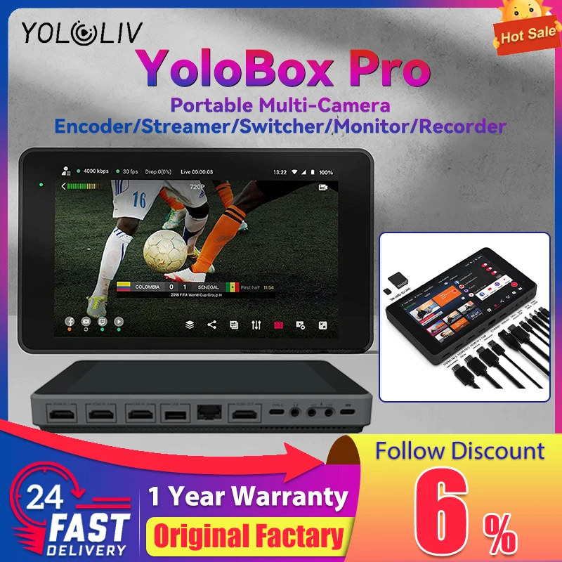 YOLOLIV YoloBox Pro Portable Multi-Camera Encoder / Streamer Switcher Monitor All-In-One Multi-Cam Live Streaming Switch System