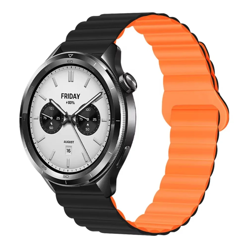 Magnetic Silicone Loop Band 20mm 22mm for Xiaomi Watch S4 S3 Wavy Inner Texture Anti-Slip Grip Auto Fit Quick Release Unisex
