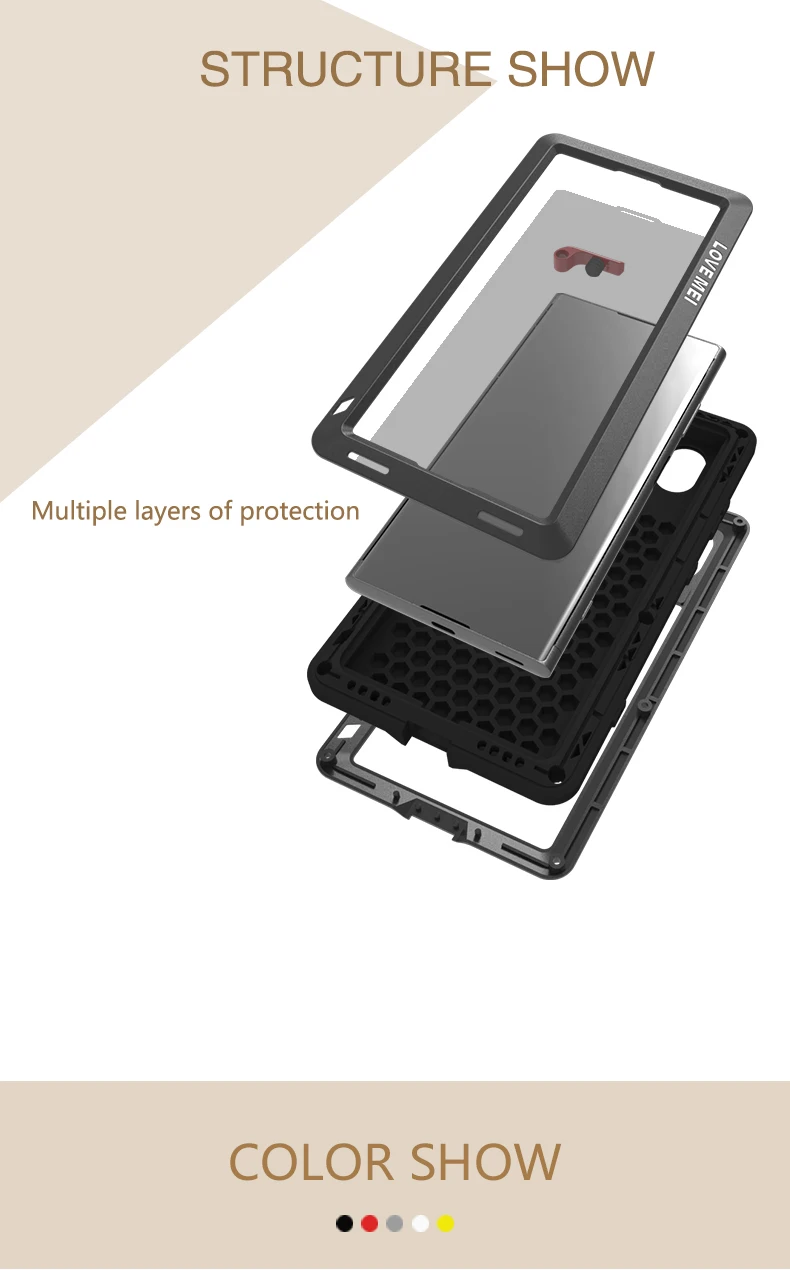 For Sony Xperia Xa1 Plus Cover Love Mei Shock Dirt Proof Water Resistant Metal Armor Cover Phone Case For Sony Xperia Xa Ultra