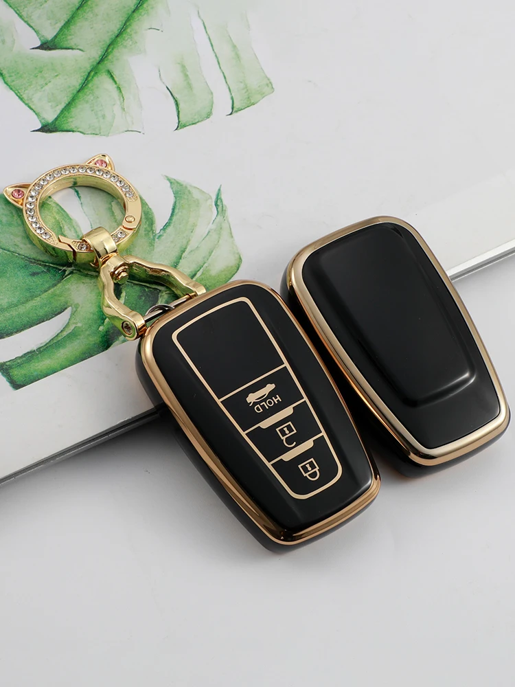 Miękka TPU obudowa kluczyka do samochodu z pilotem pokrywa Fob brelok do Toyota Camry CHR Corolla RAV4 Avalon Land Cruiser Prado Prius 2017 - 2022 — zdjęcie 2