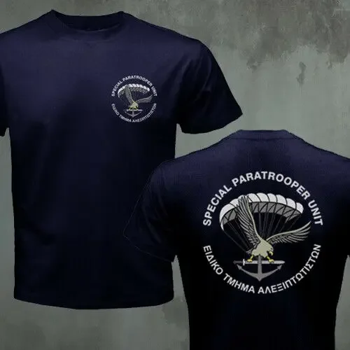 Hellenic Army Greek Special Paratrooper Airborne Unit Force Men T-shirt Casual 100% Cotton Men Clothing Size S-3XL